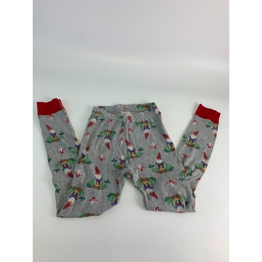 Hanna Andersson Girl Boy Long John Pajamas Gray Gnome Mushroom Youth 130 US 8 - Picture 5 of 7